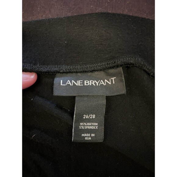 Lane Bryant Skirt Womens 26/28 Black Asymmetrical Maxi Plus Size Rayon - Picture 6 of 7